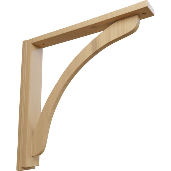 Ekena Millwork 2 1/2"W x 17 3/4"D x 17 1/4"H Reece Shelf Bracket, Cherry BKT02X17X17RECH - main